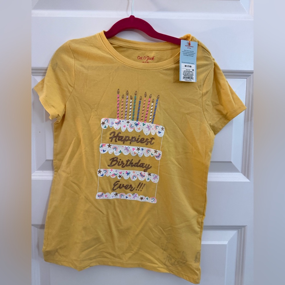 Cat & Jack Yellow Happiest Birthday Ever Kids T-Shirt